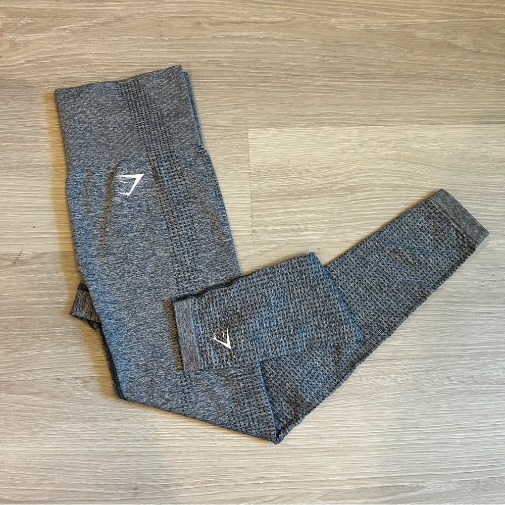 Gymshark Women’s Grey/Blue Vital Seamless Leggings - Small